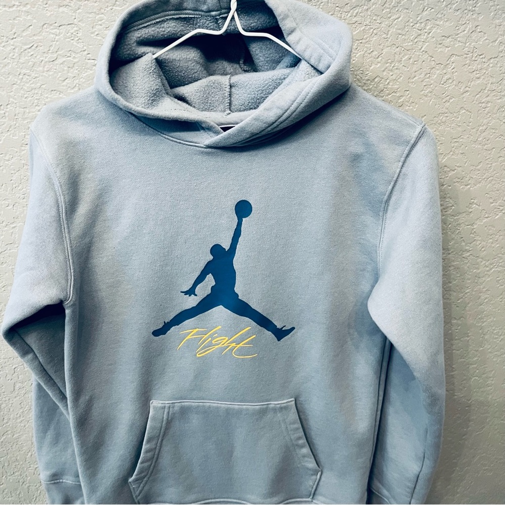 Nike hoodie Jordan Light Blue Pullover Sweatshirt Youth Large